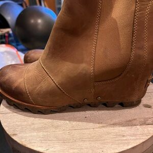 Sorel Brown Leather wedge Ankle boots